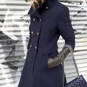 Trina Turk Navy Wool Cashmere Blend Double-Breasted Coat- Size 4